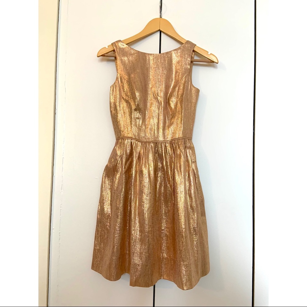 Shoshanna Rose Gold/Gold dress, silk blend